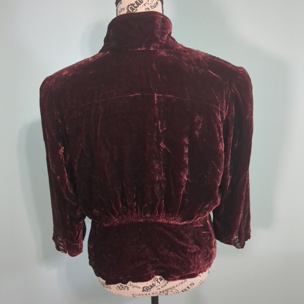Vintage Polo Ralph Lauren Victorian Silk Velvet Jacket Blazer large Rhinestone - Picture 2 of 7